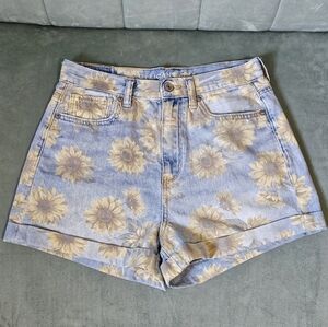 American Eagle Sunflower Print Mom Shorts Women's Size 2